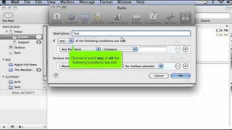 How to setup rules (filters) in Apple Mail