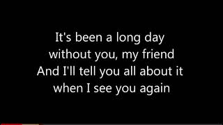 Wiz khalifa ft.Charlie puth- see you again (lyrics) 1 hour