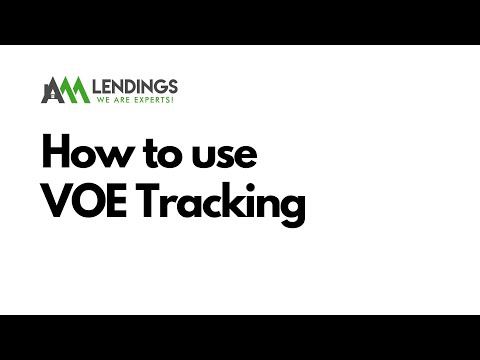 How to use VOE tracking via TPO Portal