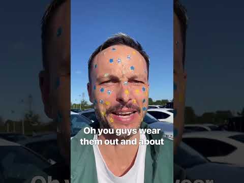 Wearing my daughters face mask outside the house