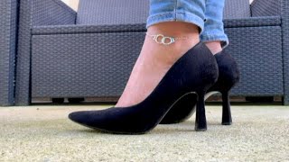 Princess Feet - Handcuff Ankle Chain & Black Heels