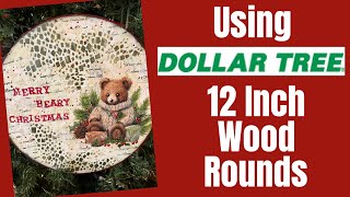 DIY 12 Inch Dollar Tree Wood Round Signs #homedecor #mixedmedia #napkinart