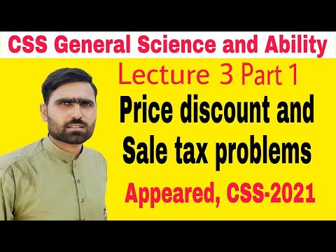 General Ability #31 | Sale tax and Price discount related problems | CSS General Science & Ability