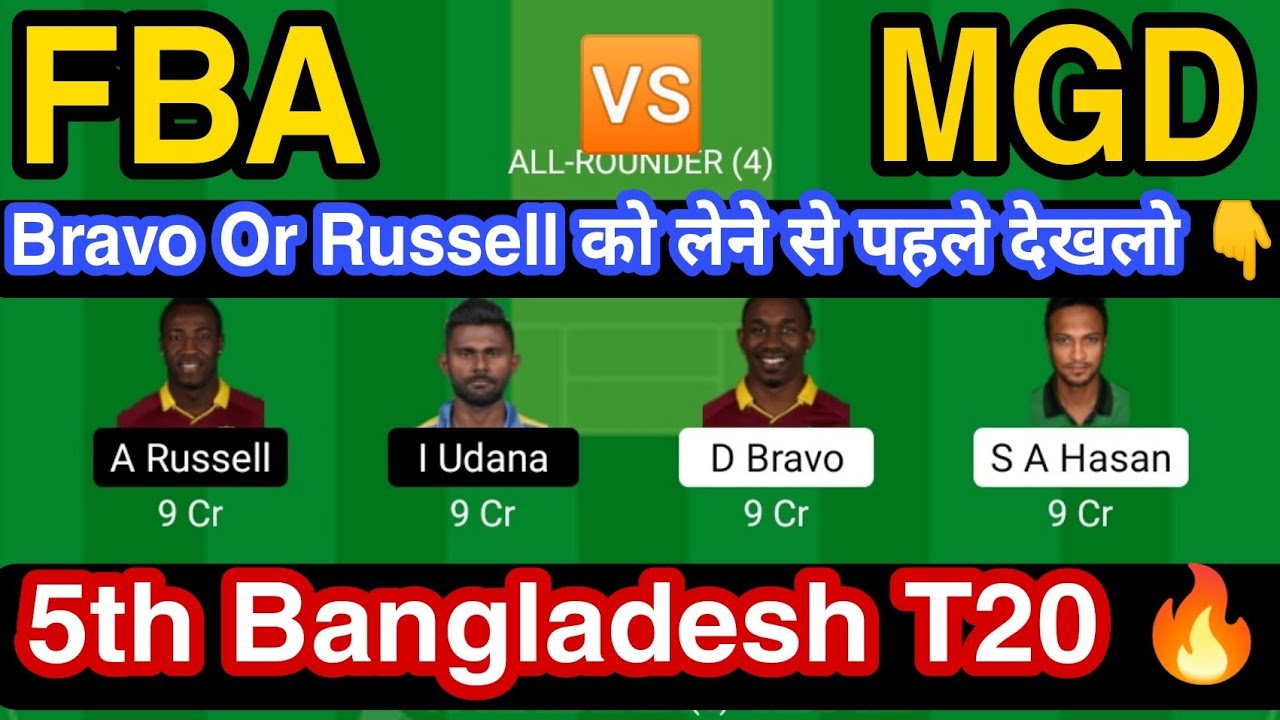 FBA vs MGD  Team, MGD vs FBA  Prediction, MGD vs FBA , Players Stats, Best C/vc