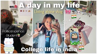 A day in my life as a political science student living alone in india🇮🇳Aesthetic Vlog#livingalone