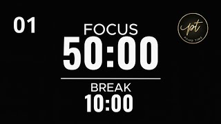 Pomodono Timer 50/10 with Brown Noise 🎧 1-Hour Study with me for Deep Focus #pomodoro #pomodorotimer