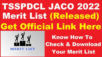 TSSPDCL JACO 2022 Merit List (Released) - Download TSSPDCL JACO 2022 Results Here