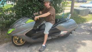 Yamaha Morphous 400Cc Maxi Scooter Yoshimura Rs3 With Db Killer Test.