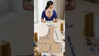 How to Draft a 42 Size Blouse Back | Beginner Friendly Tutorial #shorts #shortsfeed #youtubeshorts