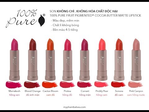 Mỹ Phẩm Bà Bầu: Bảng màu son không chì an toàn 100% Pure Cocoa Butter Matte Lipstick