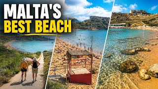 Travel vlog - Malta Riviera Beach and Għajn Tuffieħa 🇲🇹 | Best Malta Beaches | Malta Travel Guide | Malta 4K