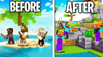 500 Players Simulate Survival Islands in Hardcore Minecraft...