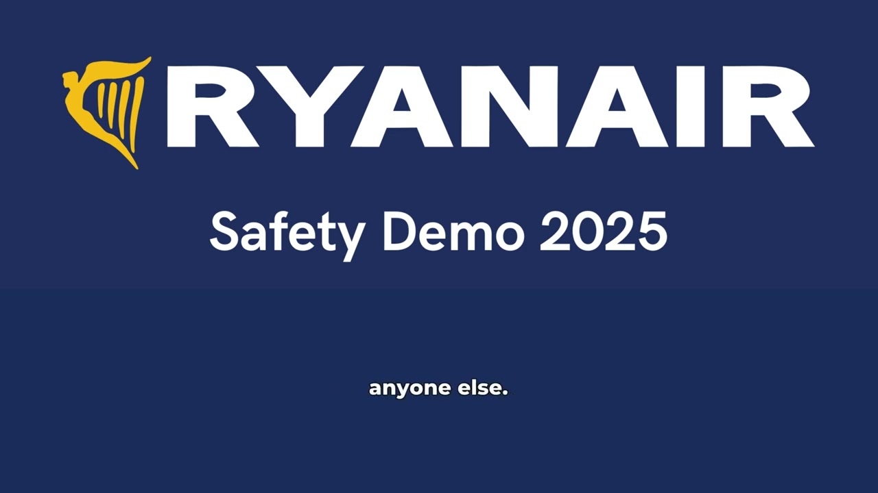 Ryanair Safety Demo 2025 | English | With subtitles!