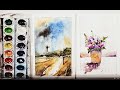 Extreme beginners  two paintings  landscape  flower paintings with chris petri