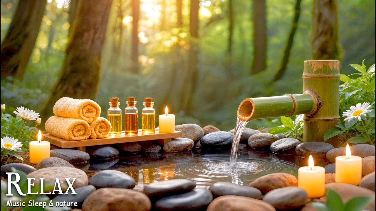 Instantly Calm Your Mind: Deep Relaxation Spa Music for Stress Relief Soothing Water Sounds 🕯️🌿