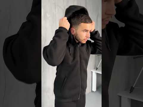 Спортивний костюм чоловічий зимовий на флісі Urban темно-синій теплий комплект толстовка штани, видео 1