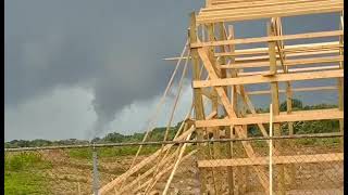 Funnel Cloud Forms Amid Tornado Warning in Eaton Rapids Michigan