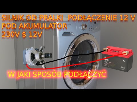 silnik od pralki podłączenie pod akumulator 12v