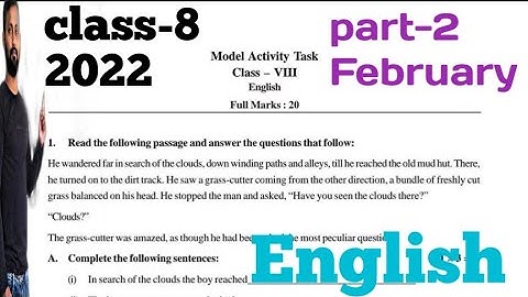 Class 8English model activity task 2022 February part 2#wbbse #activity #model #task #2022 #english