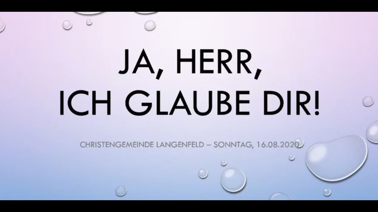 Ich Glaube Dir Auf Englisch