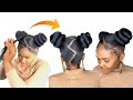 HOW TO : Zigzag Top Knot Bun Hairstyle Using Expression Braid Extension | Easy Hairstyle