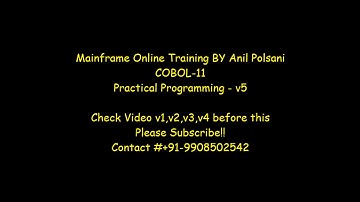 Mainframe COBOL For Beginners  | COBOL 11 V5 CBLPGM03 |Mainframe Training in Telugu |By Anil Polsani