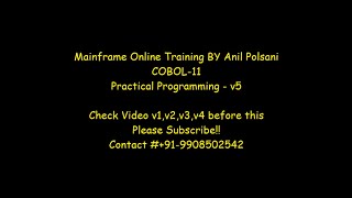 Mainframe COBOL For Beginners  | COBOL 11 V5 CBLPGM03 |Mainframe Training in Telugu |By Anil Polsani