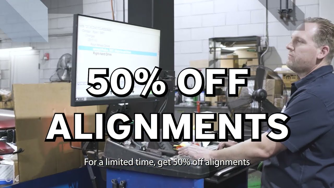 50% Off Alignments with Purchase of 4 New Tires!