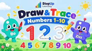Trace Numbers 1 to 10 | Learn to Write Numbers | Draw and Trace 1-10 | StepUp Learning