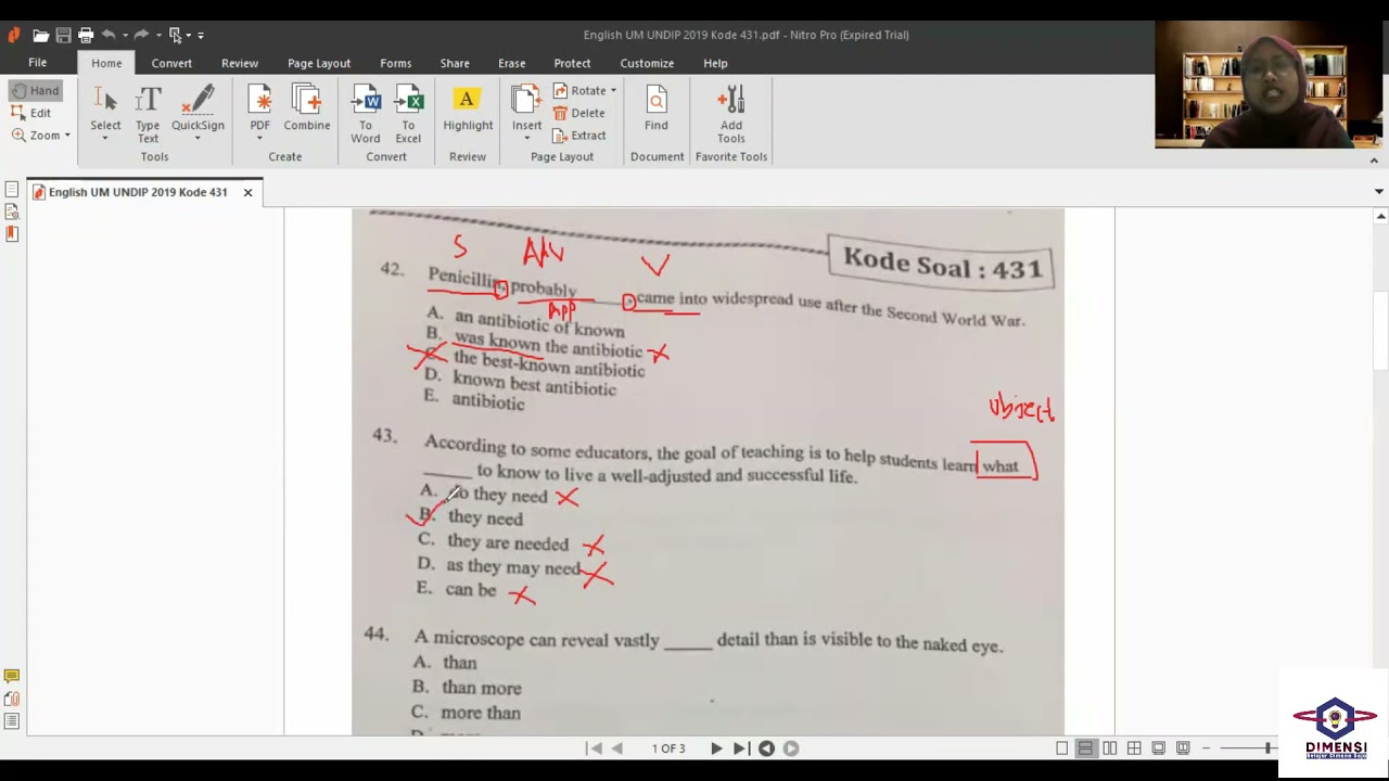 UM UNDIP 2021 - Pembahasan SOSHUM Soal Bahasa Inggris 2019 Kode Soal 431