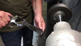 Final Polishing of Hand-Etched Colt Python