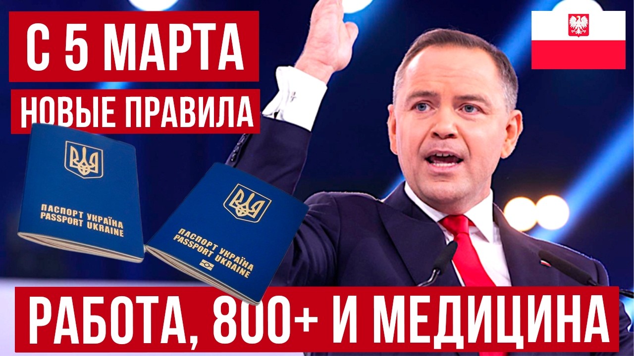 с 5 марта 2026 изменения для украинцев в Польше! Все детали! Работа, бизнес, 800+ и медицина