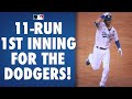 The Dodgers explode for 11 runs in the 1st inning!