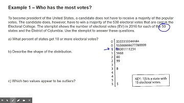 stats 1.4 - displaying quantitative data: stemplots