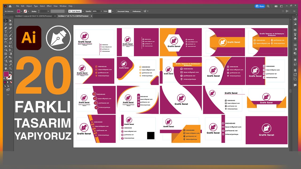 Kartvizit Tasar m Nas l Yap l r Adobe Illustrator Dersleri YouTube