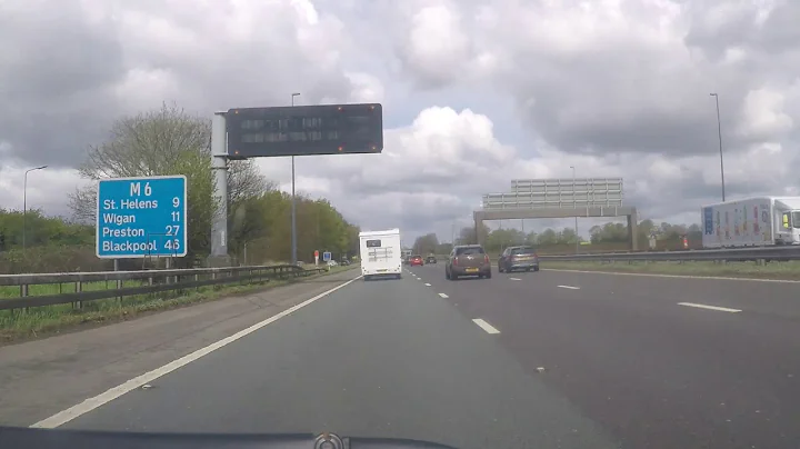 UK Motorways - M6 N J21A for M62 and J22 Newton and Leigh