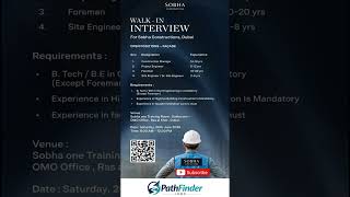 🚀 Huge Career Opportunity in Dubai! Walk-In Interviews for Sobha Constructions 🏢