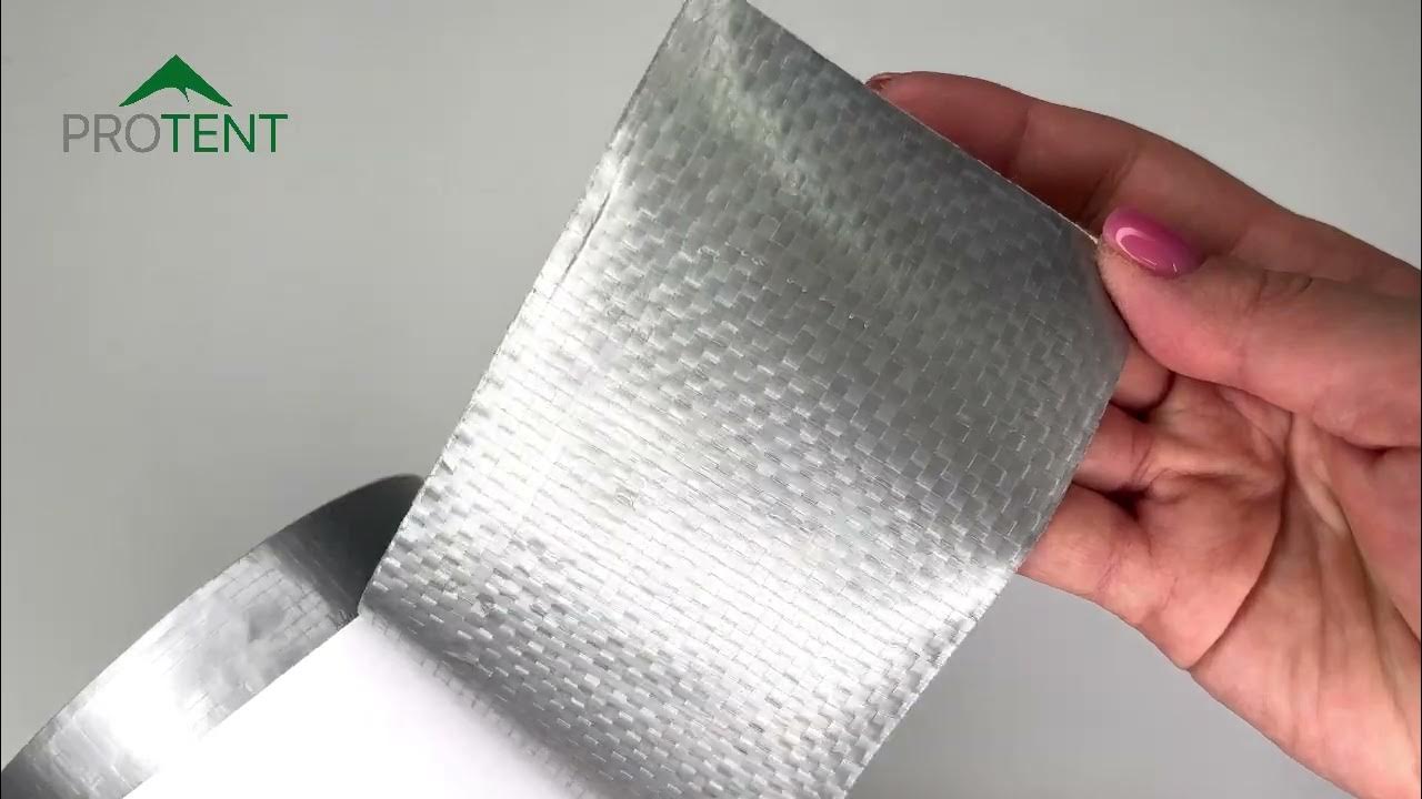 Серый скотч для ремонта тентов тарпаулин 8 см х 8 м, толщина 300 мкм ...