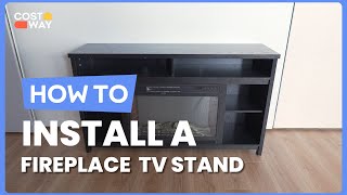 How to Install the 58 Inch Fireplace TV Stand for TVs up to 65 Inches | HV10115#costway #howto