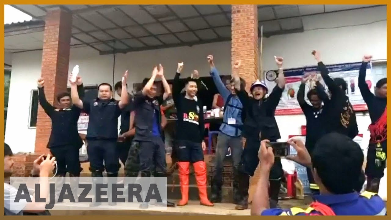 🇹🇭 انتهاء عملية إنقاذ آخر أربعة فتيان ومدربهم في كهف تايلاندي | الجزيرة الإنجليزية