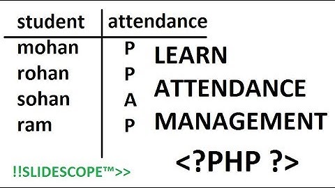 Creating Attendance Management System in PHP  - Part 1