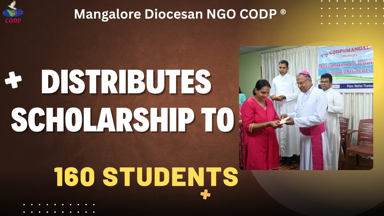 CODP NGO Mangalore Distributes Scholarship to 160 students - YouTube