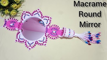 Beautiful Macrame round shape mirror new design#how to make a macrame mirror #macramemirror wallh...