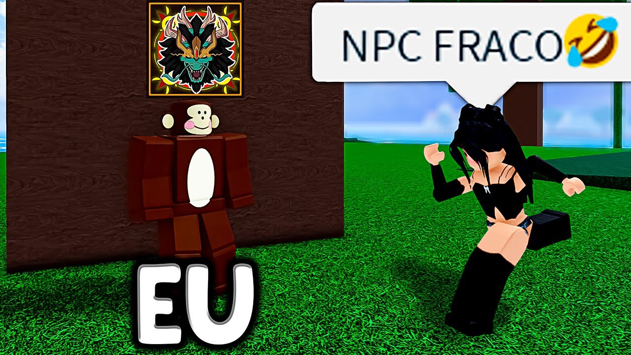 FINGI SER UM NPC FRACO COM A FRUTA DRAGON NO BLOX FRUITS!