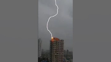 Lightning Strikes a Building in Seconds