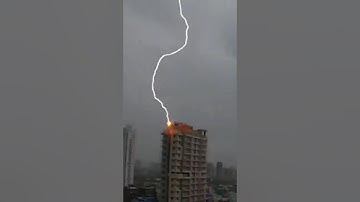 Lightning Strikes a Building in Seconds