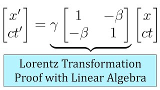 Linear Algebra Derivation of Lorentz Transformation