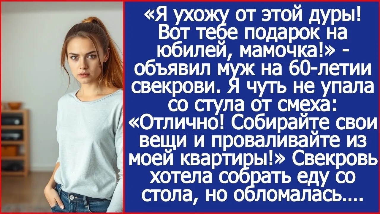 «Я ухожу от этой дуры! Вот тебе подарок на юбилей, мамочка!»   объявил муж на 60 летии свекрови