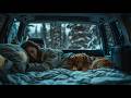 Cozy Car Sleep in Cold Forest Night ❄️ Rain Sounds &amp; Soft Ambience for Deep Sleep (3 Hours)