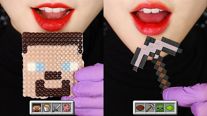 MINECRAFT FOOD, SUGAR FONDANT, WAX CANDY MUKBANG ASMR 💣